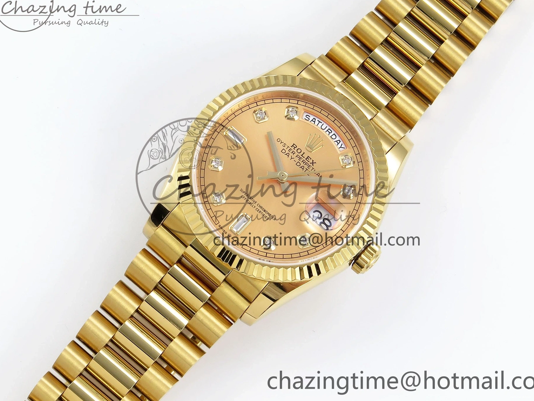 0121 StreetReady Day Date 36 YG TWSF Best Edition YG Diamonds Dial on YG Bracelet A 1616